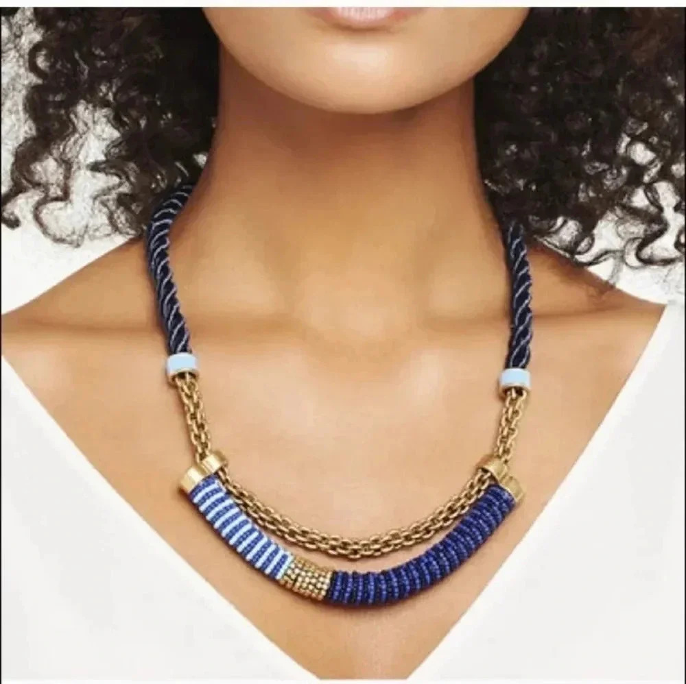 Stella & Dot Marine Nautical Chic Collar Statement Rope Necklace